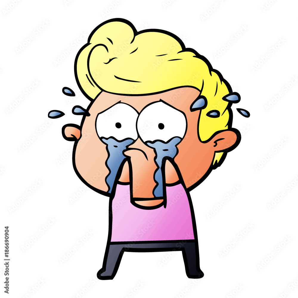 Fototapeta premium cartoon crying man