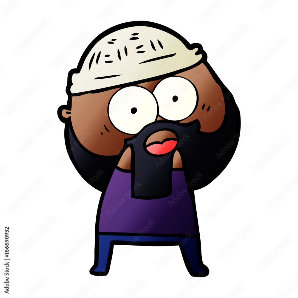 Fototapeta premium cartoon bearded man