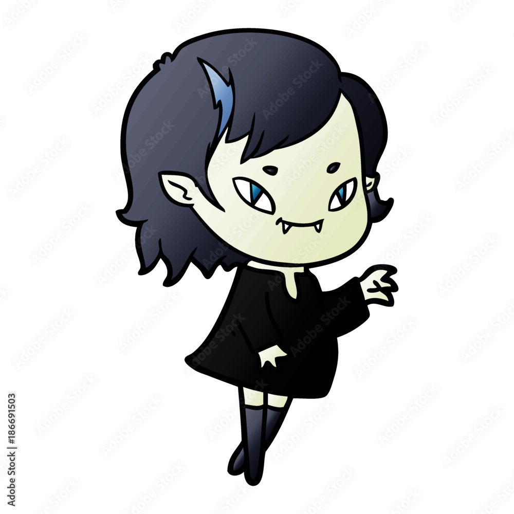 cartoon friendly vampire girl cartoon friendly vampire girl