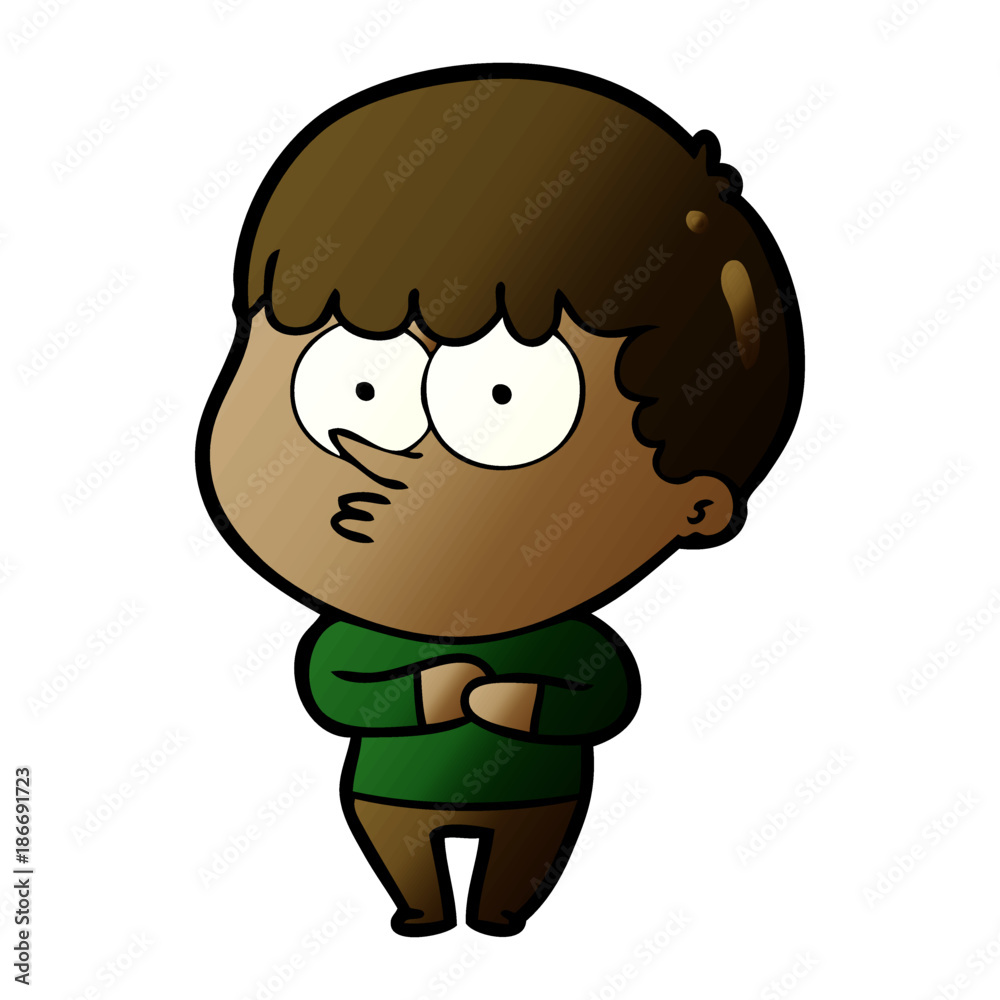 Obraz premium cartoon curious boy