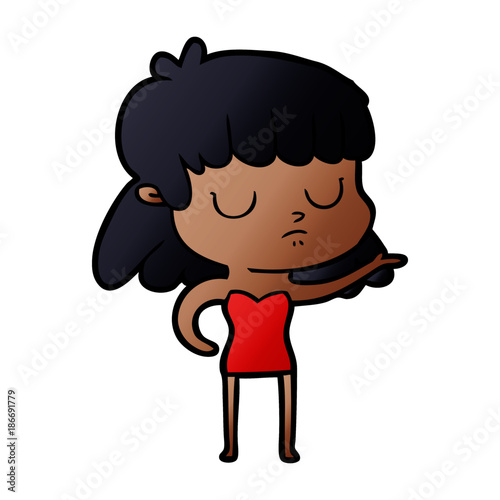cartoon indifferent woman