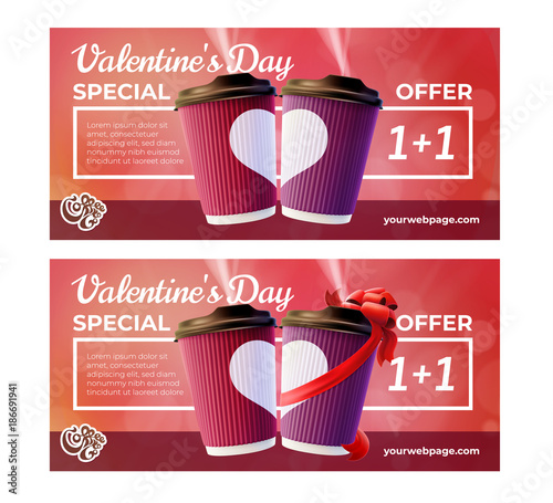 Coffee to Go Valentine's Day Flyers Concept
