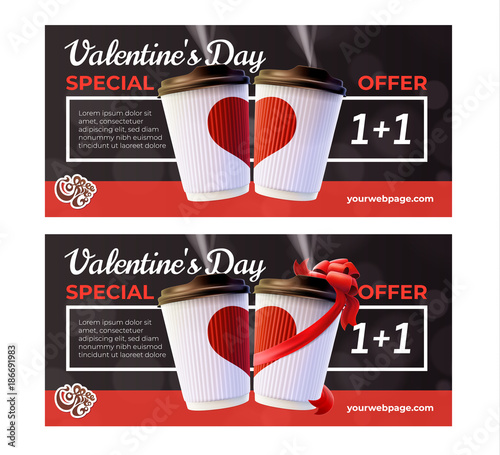 Coffee to Go Valentine's Day Flyers Concept