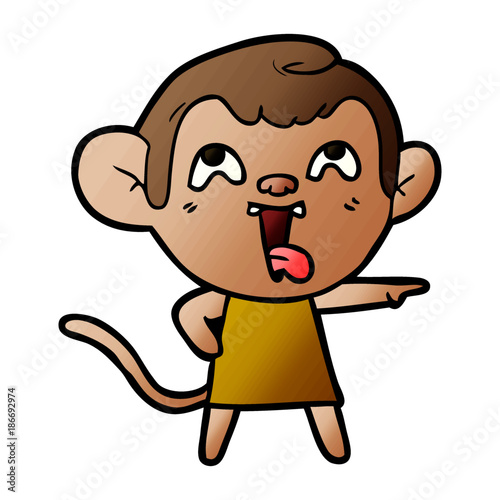 crazy cartoon monkey in dress