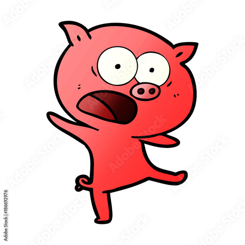 cartoon pig shouting