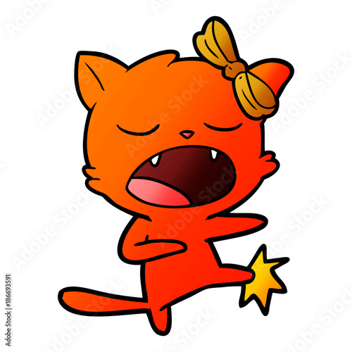 cartoon kicking cat