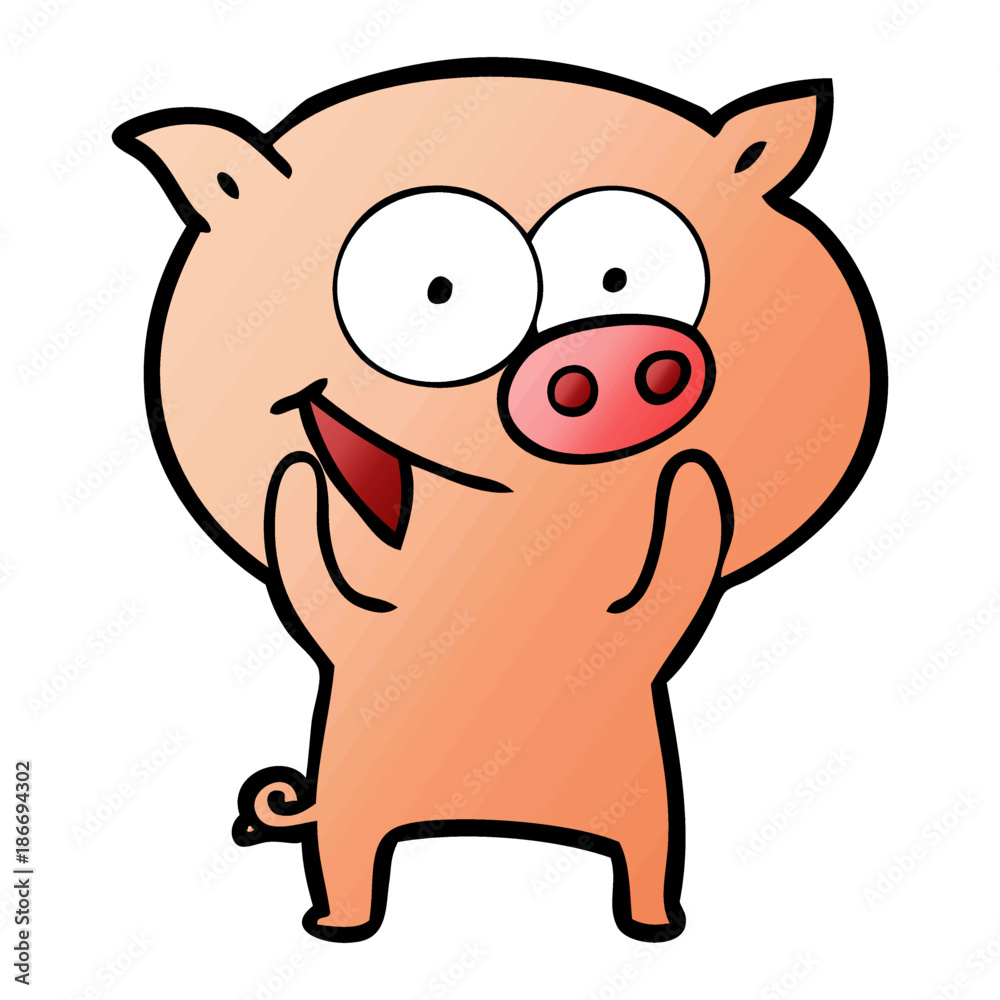 Fototapeta premium cheerful pig cartoon