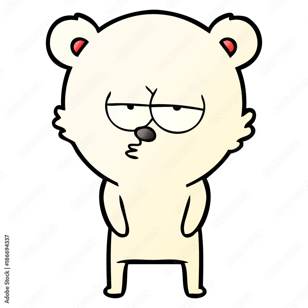 Obraz premium bored polar bear cartoon