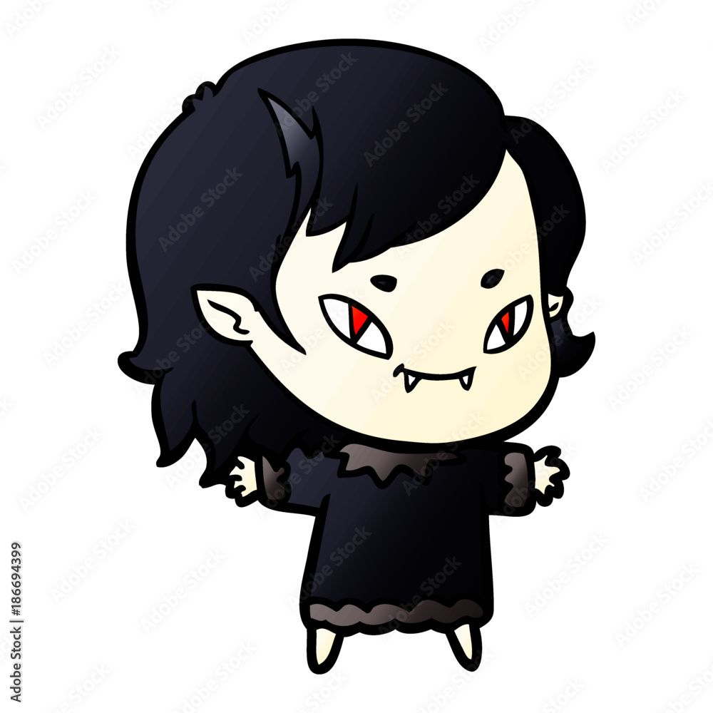 cartoon friendly vampire girl cartoon friendly vampire girl