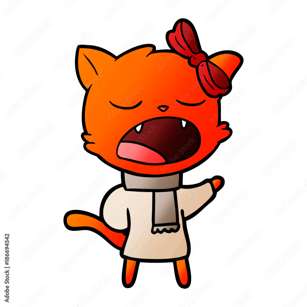 cartoon cat in winter clothes cartoon cat in winter clothes