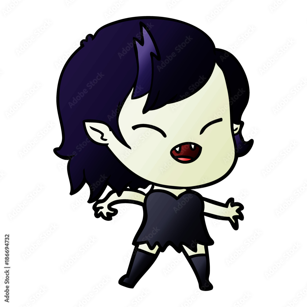 cartoon laughing vampire girl