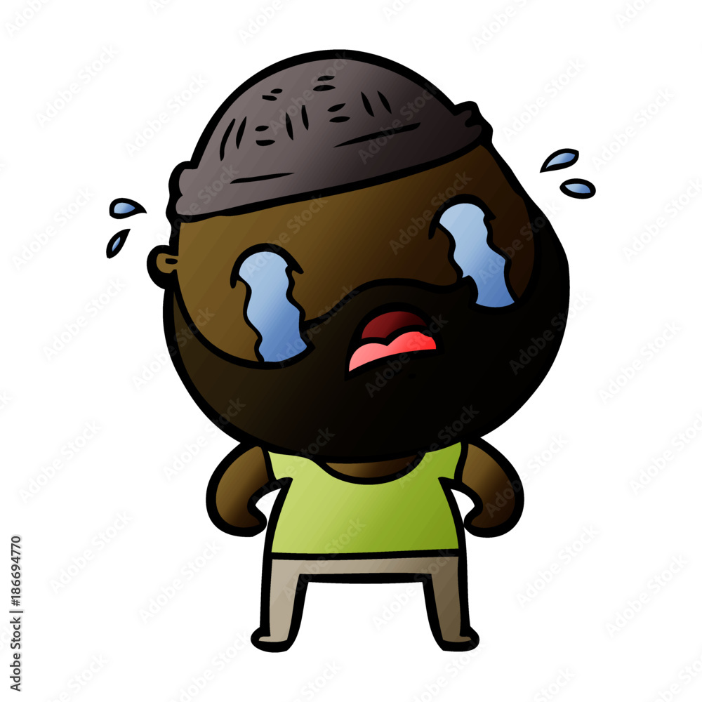 cartoon bearded man crying