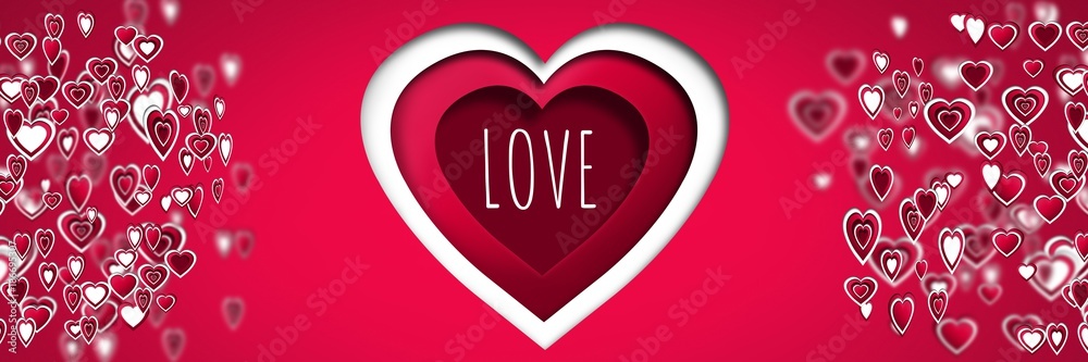 Love text and Layered Valentines hearts Love text and Layered Valentines hearts