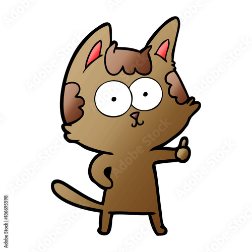 happy cartoon cat