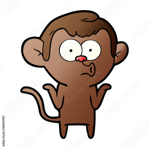 cartoon confused monkey
