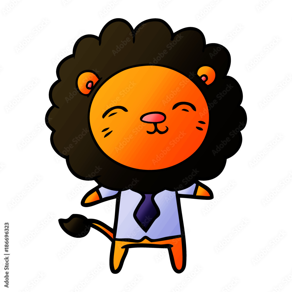 cartoon lion in business clothes cartoon lion in business clothes