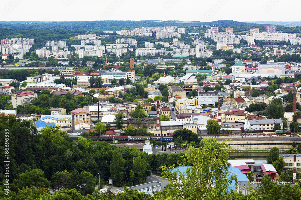 Cityscape of Lviv, Ukraine. Summer landscape