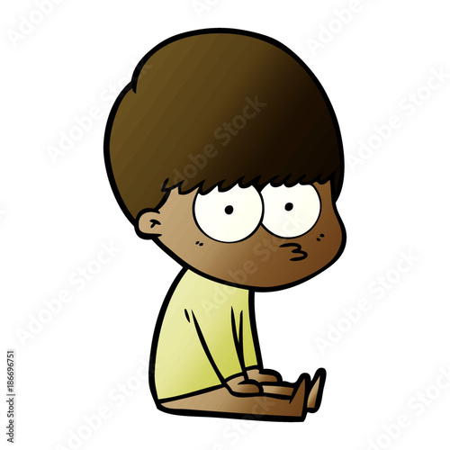 curious cartoon boy