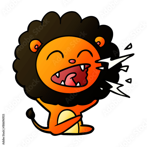 cartoon roaring lion