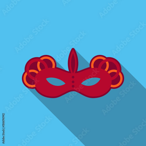 Carnival, masquerade, party and festive accessories. Mask in the form of a silhouette of the face, with decorative patterns and ornaments. Masquerade colorful masks.
