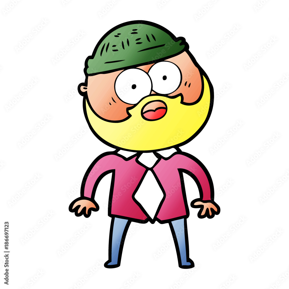 cartoon bearded man