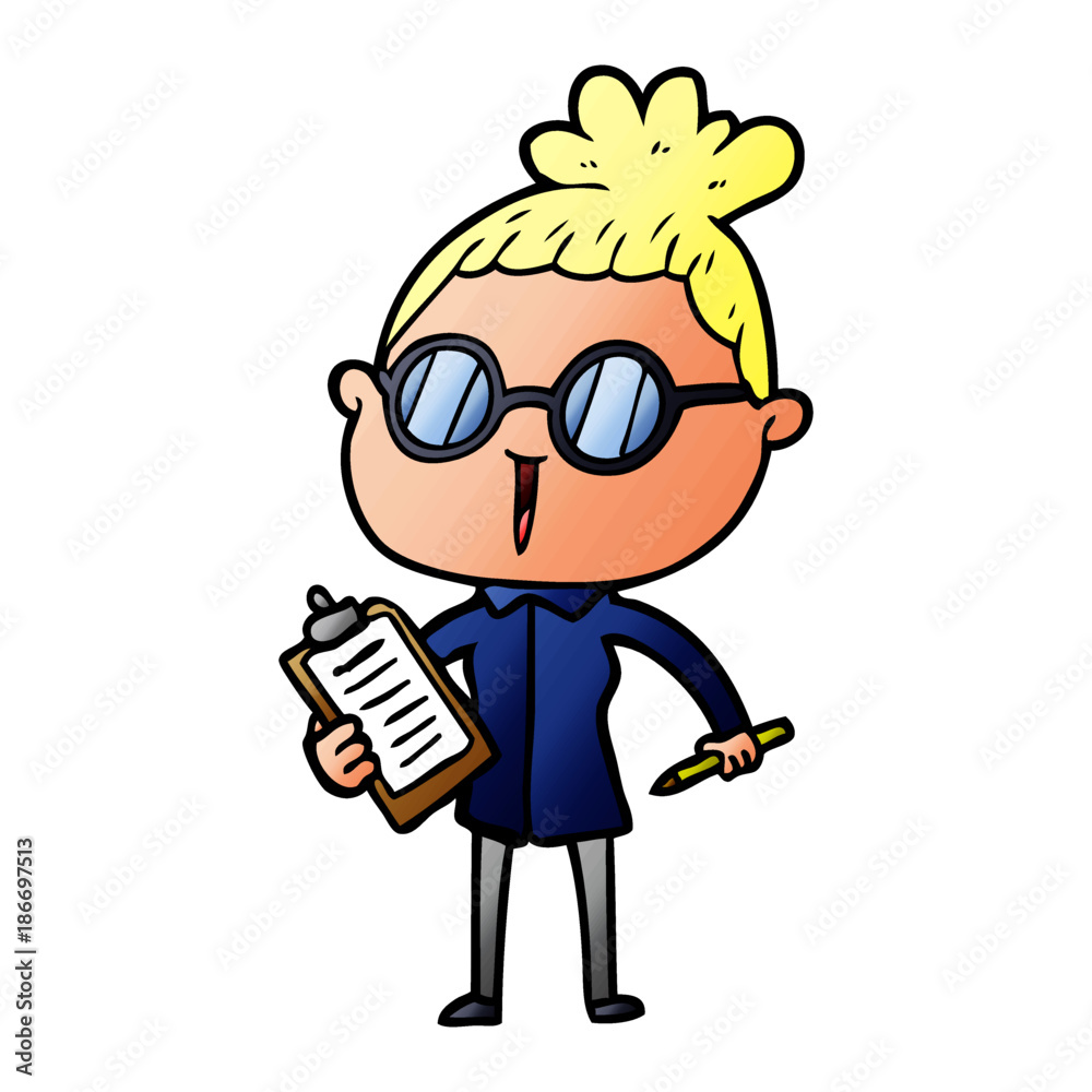 cartoon woman wearing spectacles cartoon woman wearing spectacles