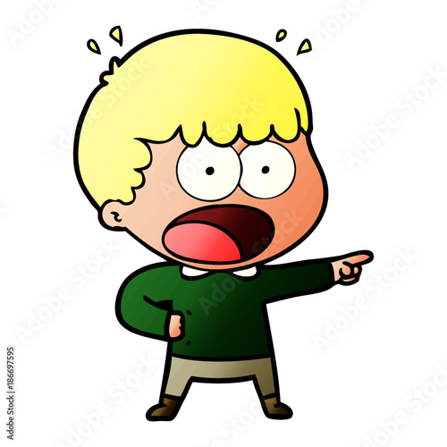 cartoon shocked man pointing