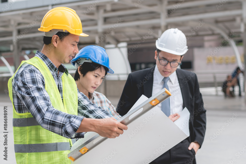 engineering construction teamwork concept : professional engineer work industrial project site engineering construction teamwork concept : professional engineer work industrial project site