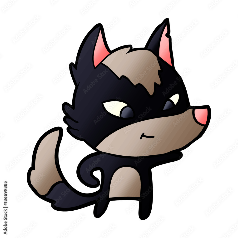 Fototapeta premium friendly cartoon wolf