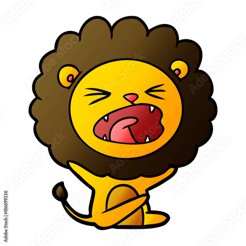 cartoon lion throwing tantrum