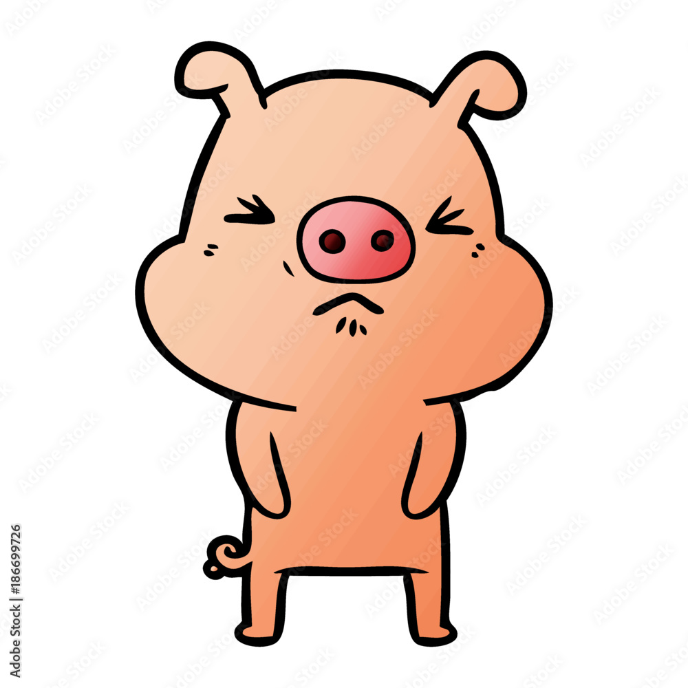 Fototapeta premium cartoon grumpy pig