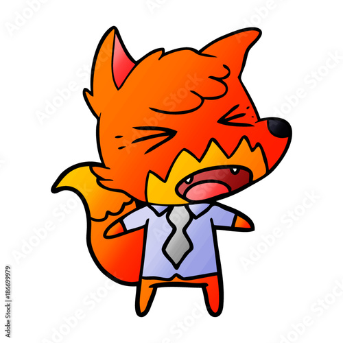 angry cartoon fox boss