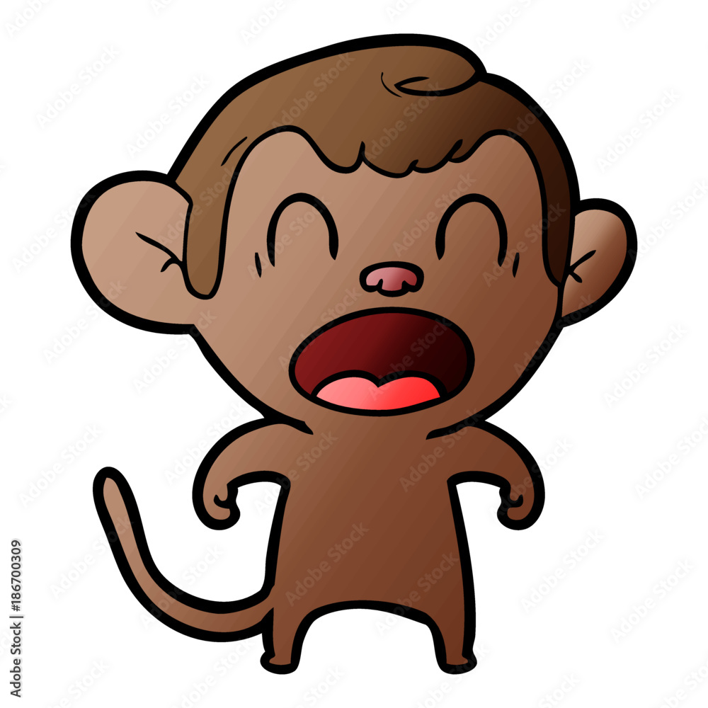 shouting cartoon monkey shouting cartoon monkey