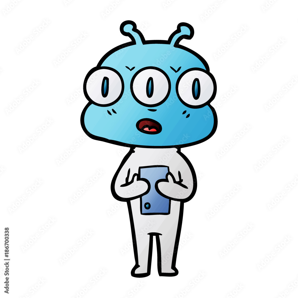 cartoon three eyed alien cartoon three eyed alien