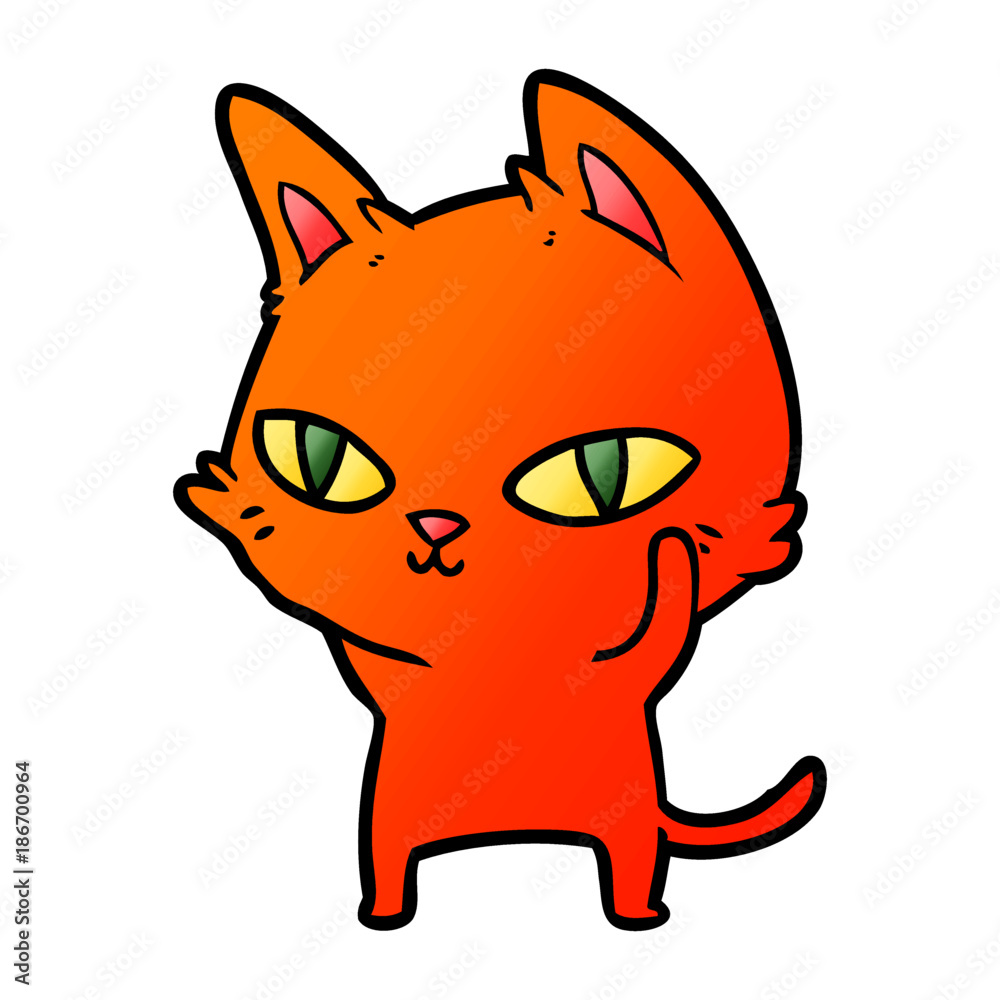 cartoon cat with bright eyes cartoon cat with bright eyes