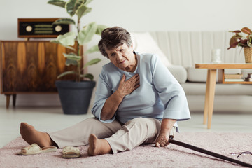 Disabled elder on the floor