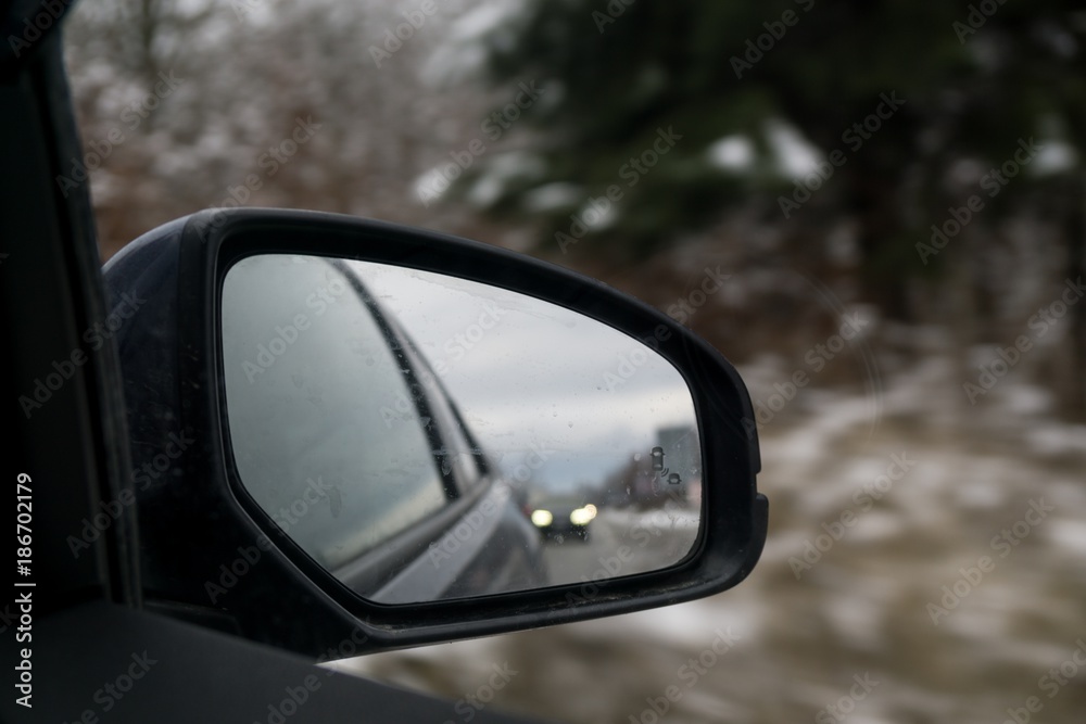 Rear car mirror. Slovakia