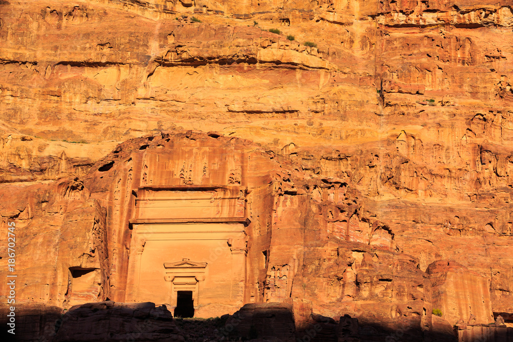Tombs at Petra the ancient City  Al Khazneh in Jordan
