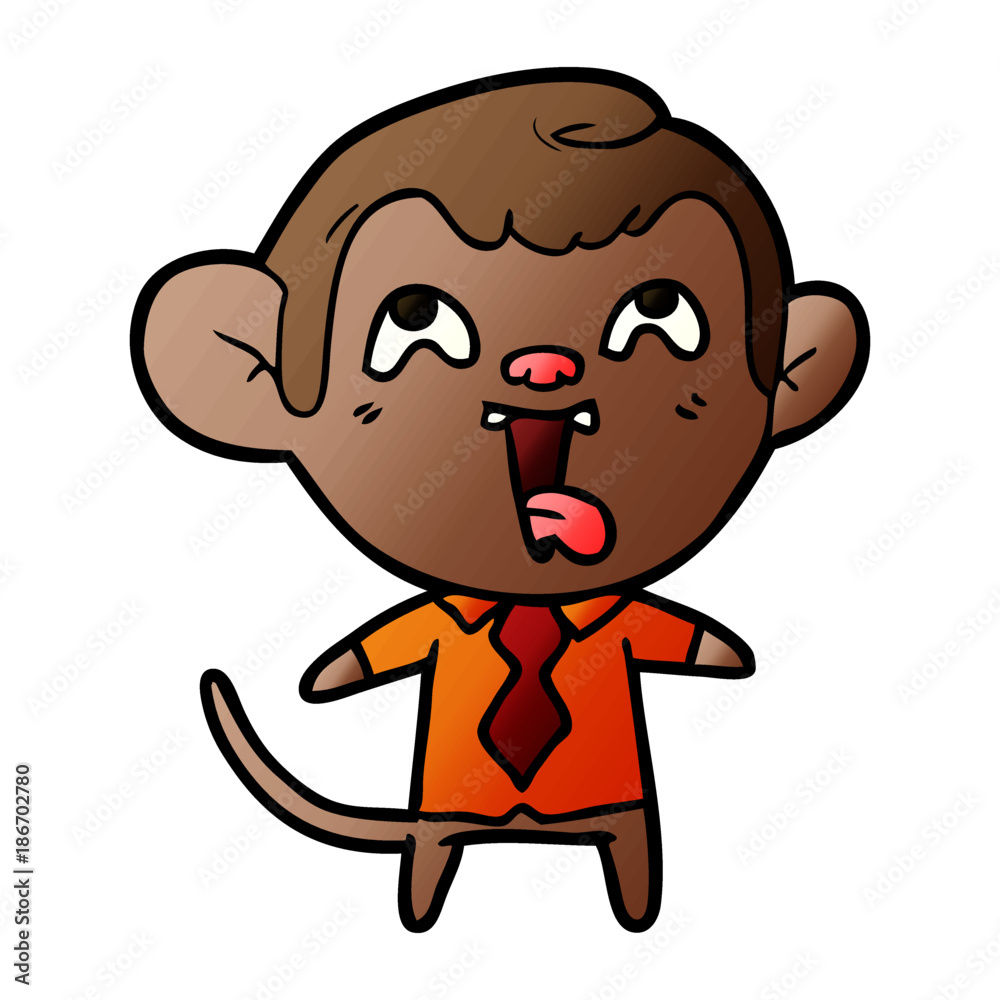 crazy cartoon monkey in shirt and tie crazy cartoon monkey in shirt and tie