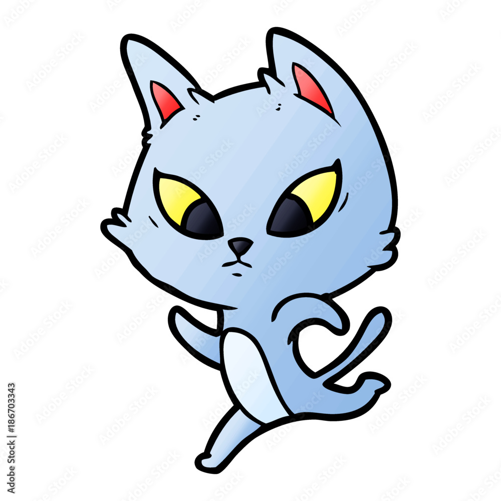 confused cartoon cat