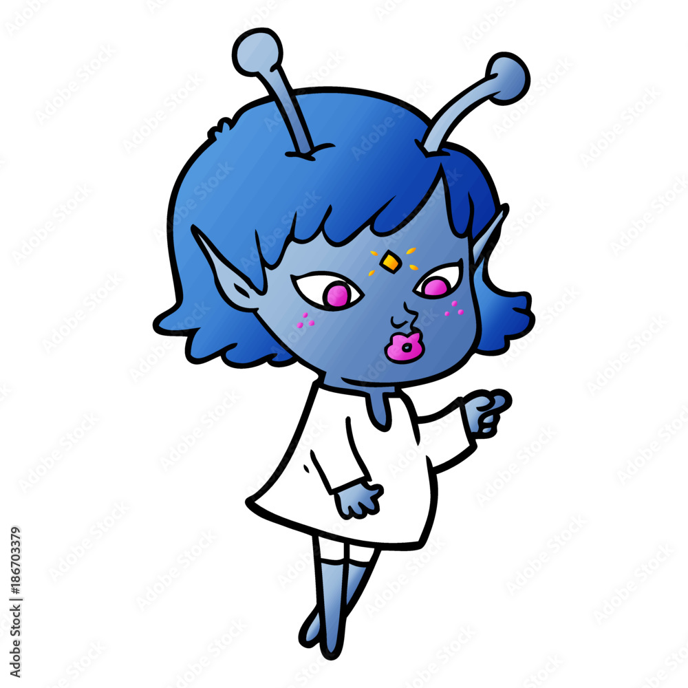 pretty cartoon alien girl pretty cartoon alien girl