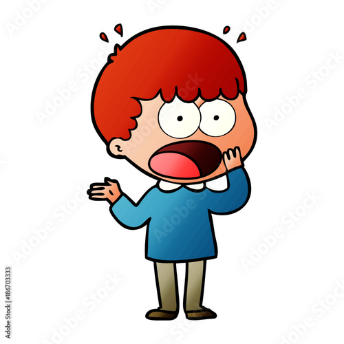 cartoon shocked man gasping