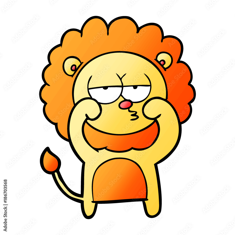 cartoon bored lion cartoon bored lion