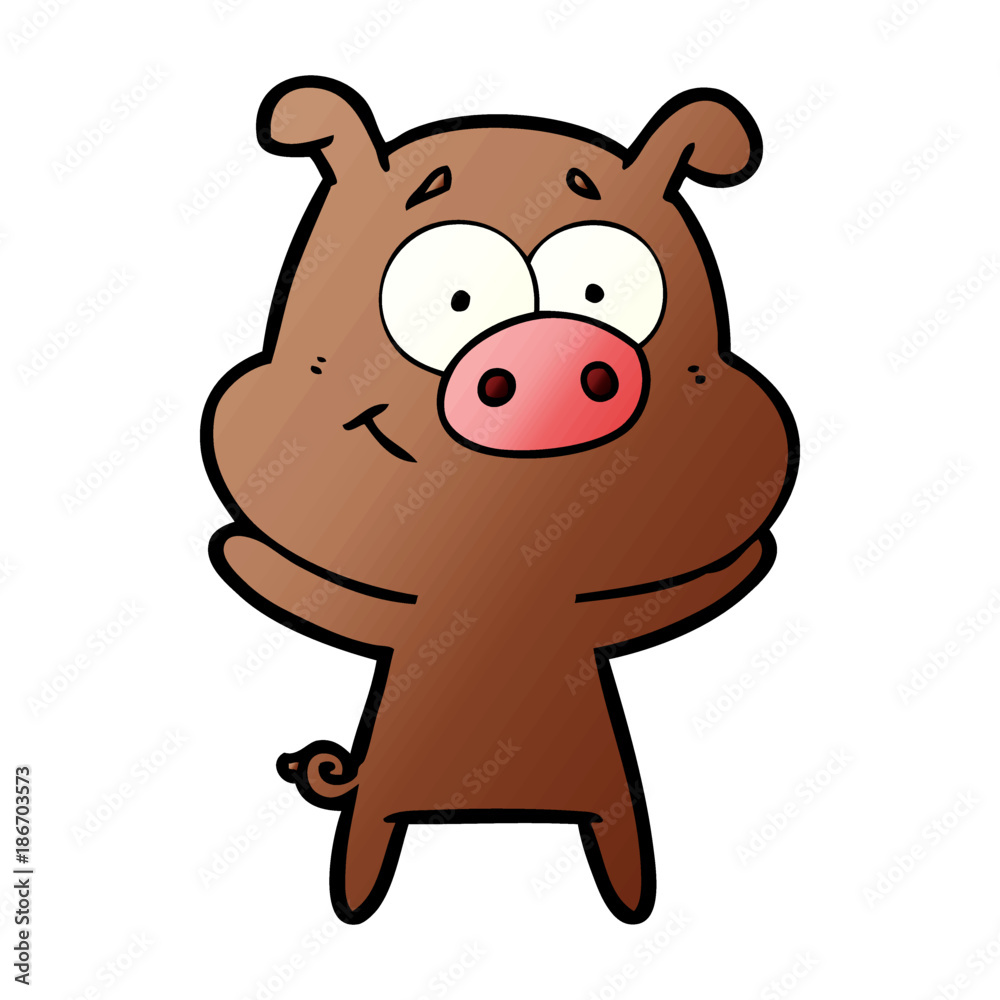 Fototapeta premium happy cartoon pig