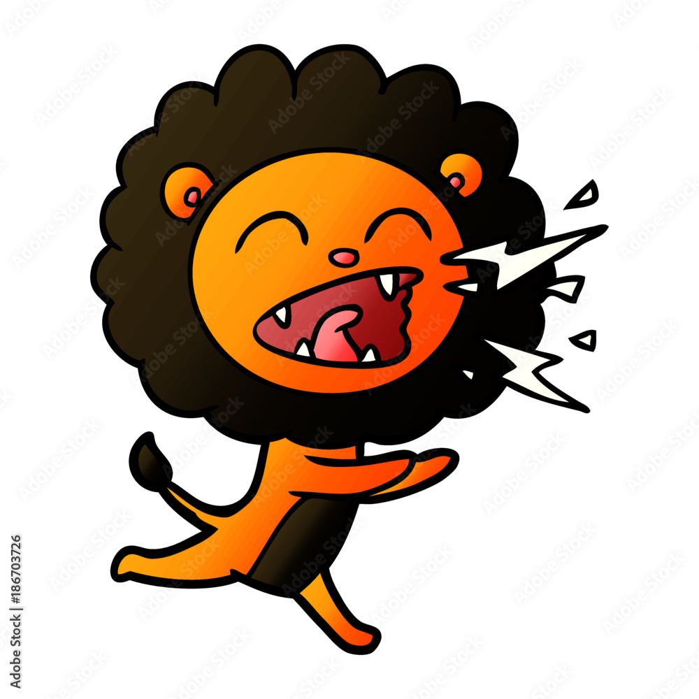 cartoon running lion cartoon running lion