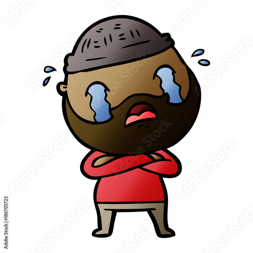 cartoon bearded man crying