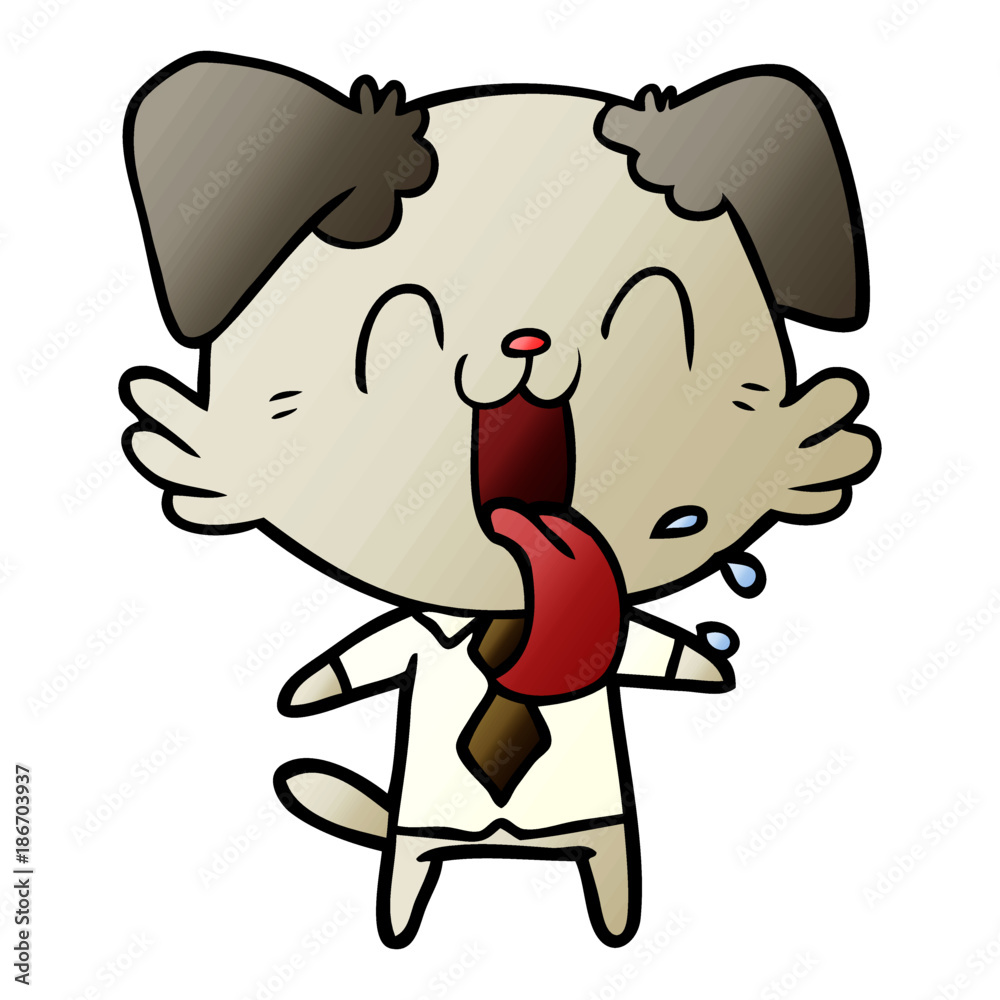 cartoon panting dog cartoon panting dog