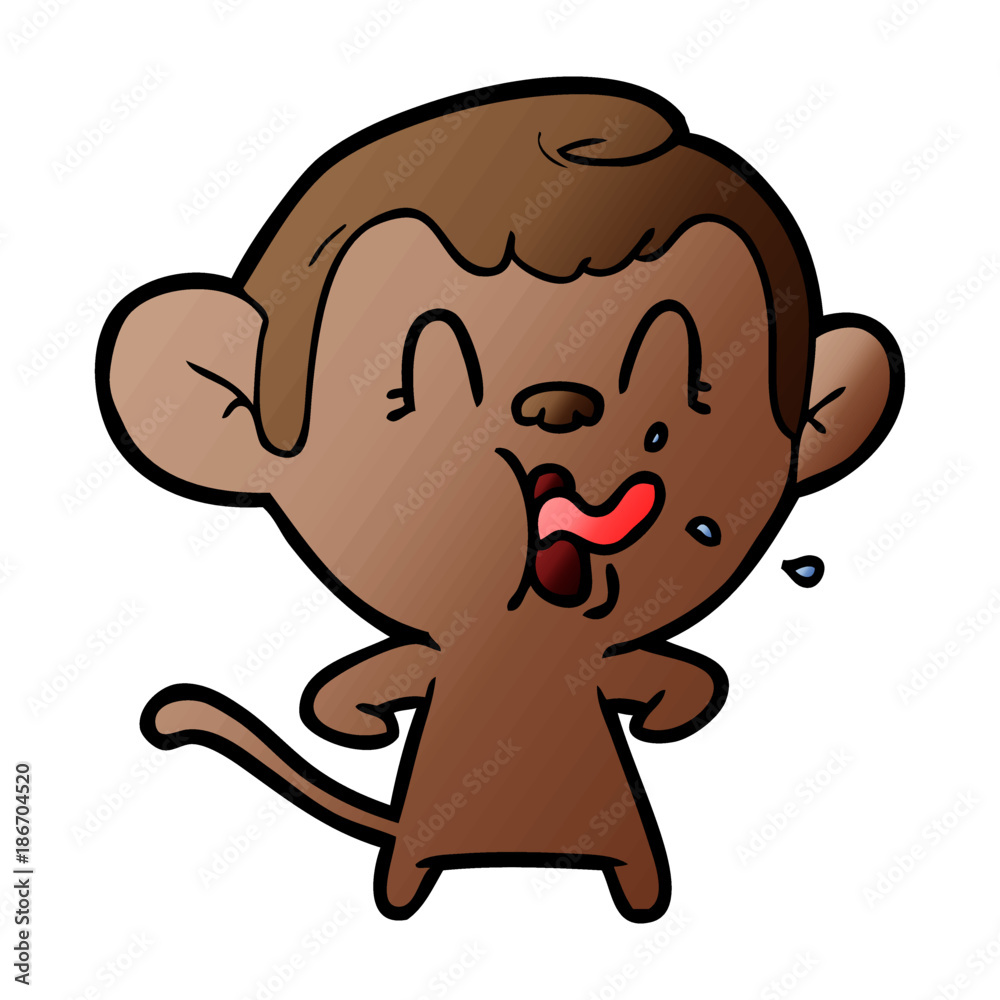 Fototapeta premium crazy cartoon monkey