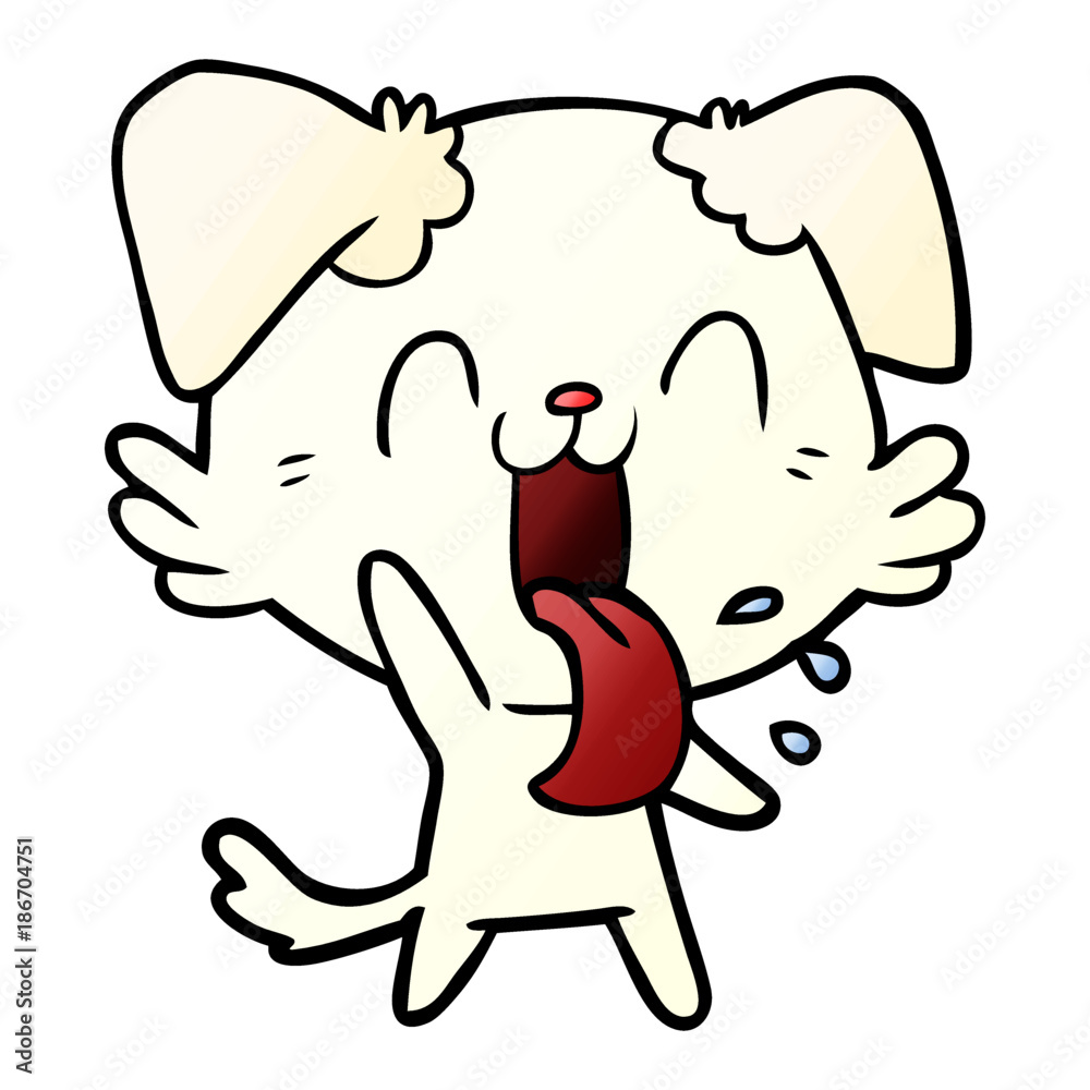 cartoon panting dog waving cartoon panting dog waving