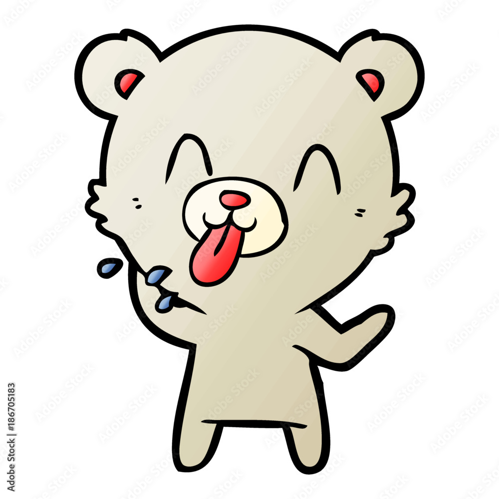rude cartoon polar bear sticking out tongue rude cartoon polar bear sticking out tongue